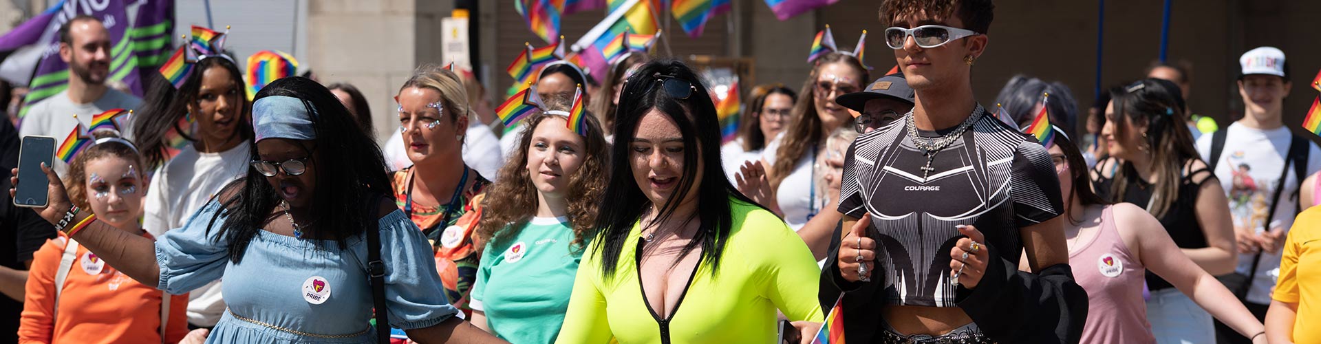 An image of the Pride parade.